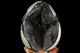 Septarian Dragon Egg Geode - Black Crystals #72004-1